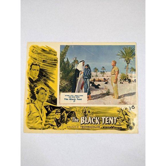 Set of 4 The Black Tent 1956 Lobby Card Movie Poster UK Rank Anthony Steel WWII - Picture 4 of 12